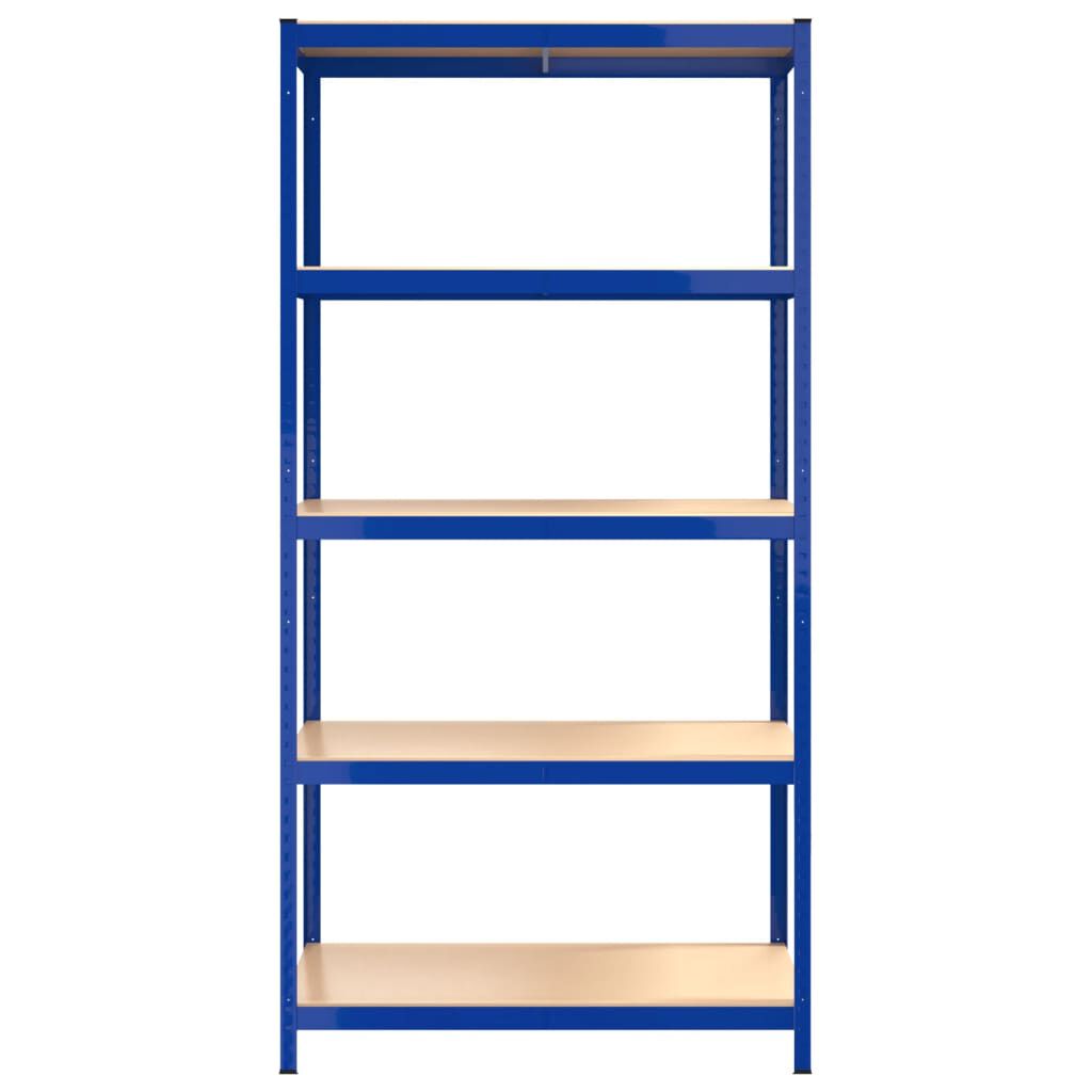 Regalset Regalsystem Blau 2 Stück mit 5 Böden aus Stahl und Holzwerkstoff stabil