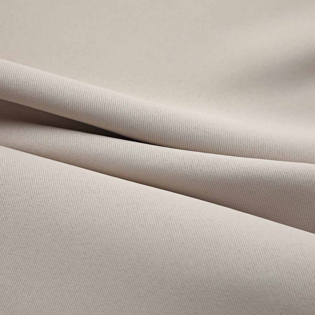 Vorhang Gardine Verdunkelung mit Metallringen 2er Set Beige 140x245cm Blickdicht