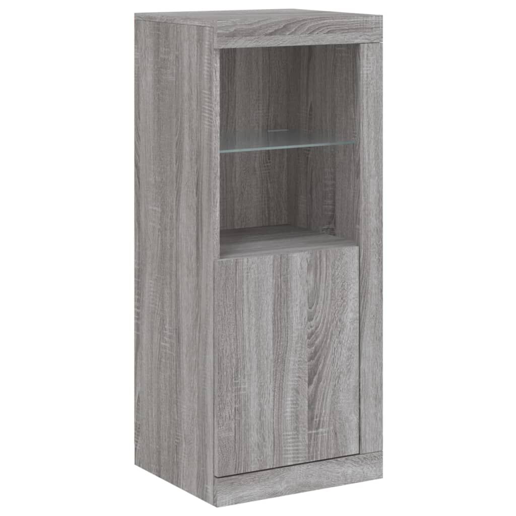 Schrank Sideboard mit LED Beleuchtung Grau Sonoma für Wohnzimmer & Flur