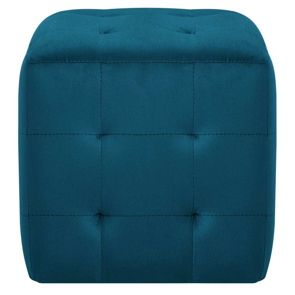 Nachtschränke 2 Stk. Blau 30x30x30 cm Samtstoff