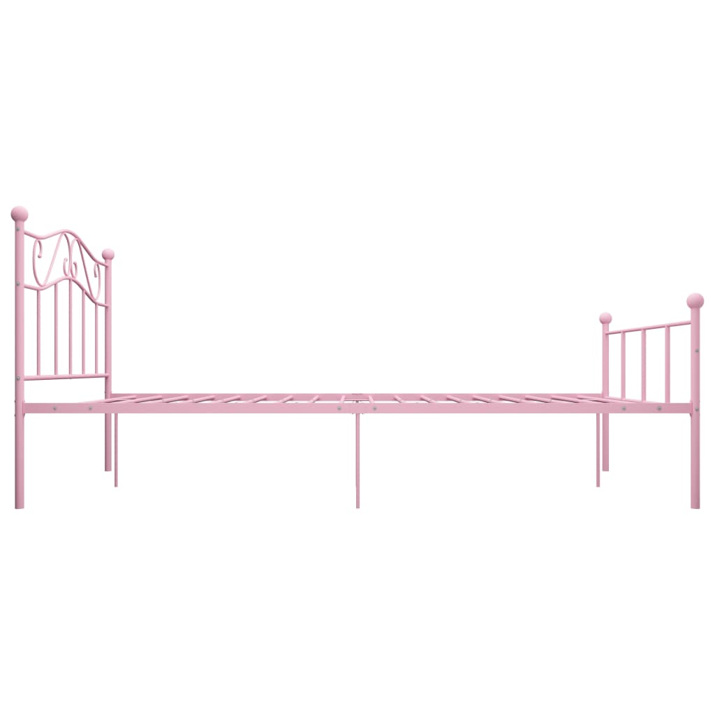 Bettgestell rosa Metall 140x200 cm für modernes Schlafzimmer stilvoll elegant