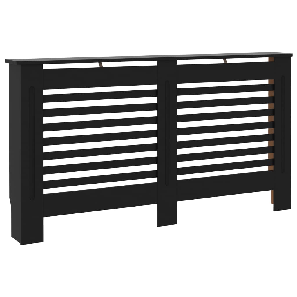 Heizkörperabdeckung Schwarz 152x19x81,5 cm MDF wasserbasiert robust stilvoll einfach zu montieren