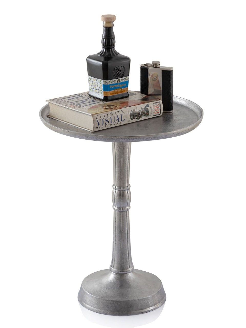 Beistelltisch Metall rund ø 44x53 cm 2-teilig Dekotisch Adlon mit Design Mittelfuß Aluminium