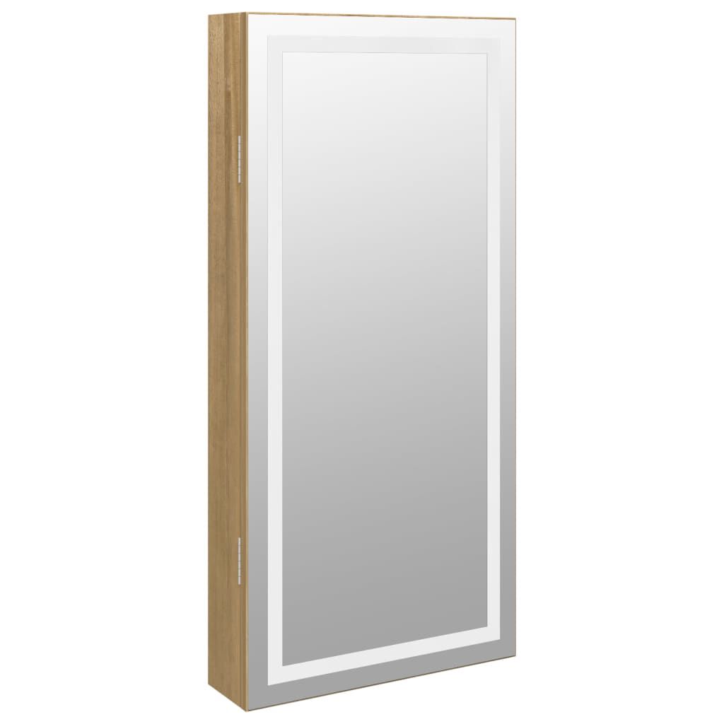 Schmuckschrank mit Spiegel und LED für Wandmontage modern elegant