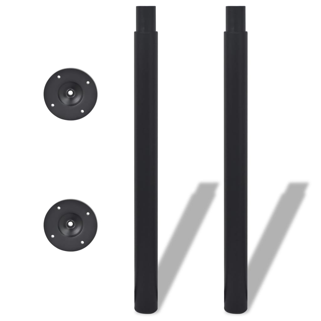Teleskop Tischfuß 2er Set schwarz 710 mm bis 1100 mm stabil höhenverstellbar Teleskop Tischfuß 2er Set schwarz 710 mm bis 1100 mm stabil höhenverstellbar