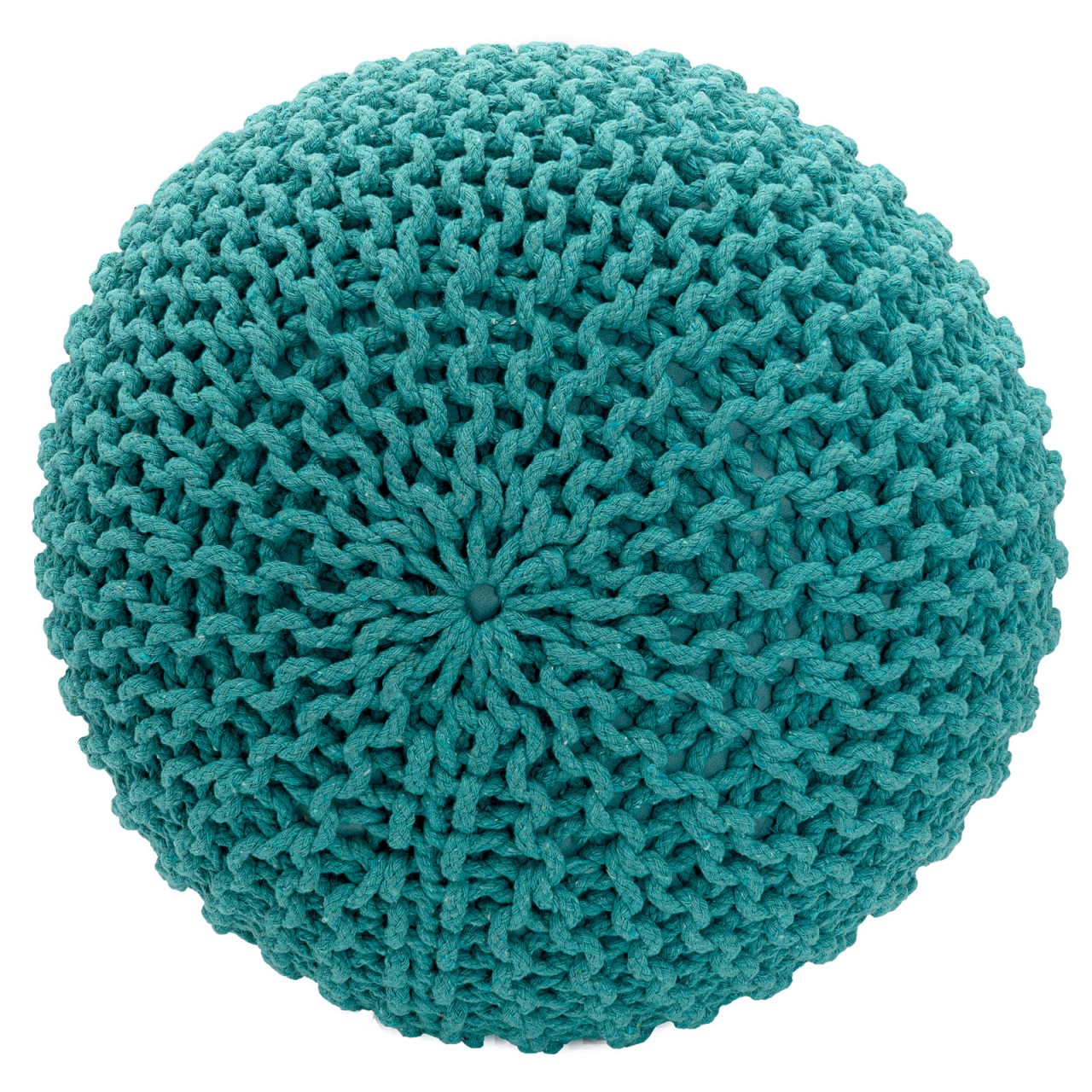 Pouf Ø 55 H 37 H 37 Strickhocker Sitzpouf Bodenkissen nachhaltig