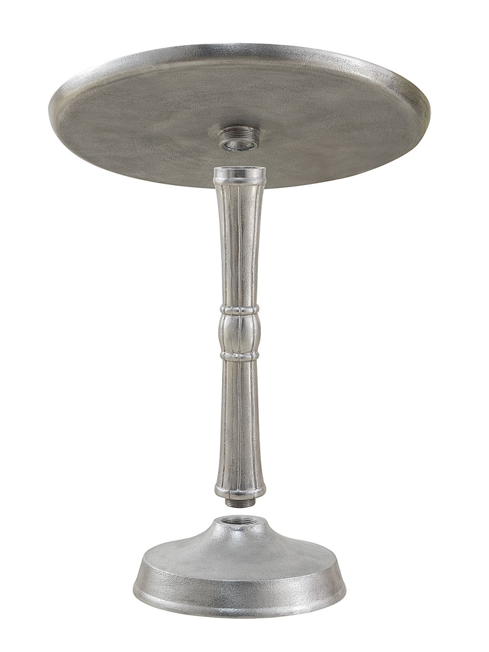Beistelltisch Metall rund ø 44x53 cm 2-teilig Dekotisch Adlon mit Design Mittelfuß Aluminium