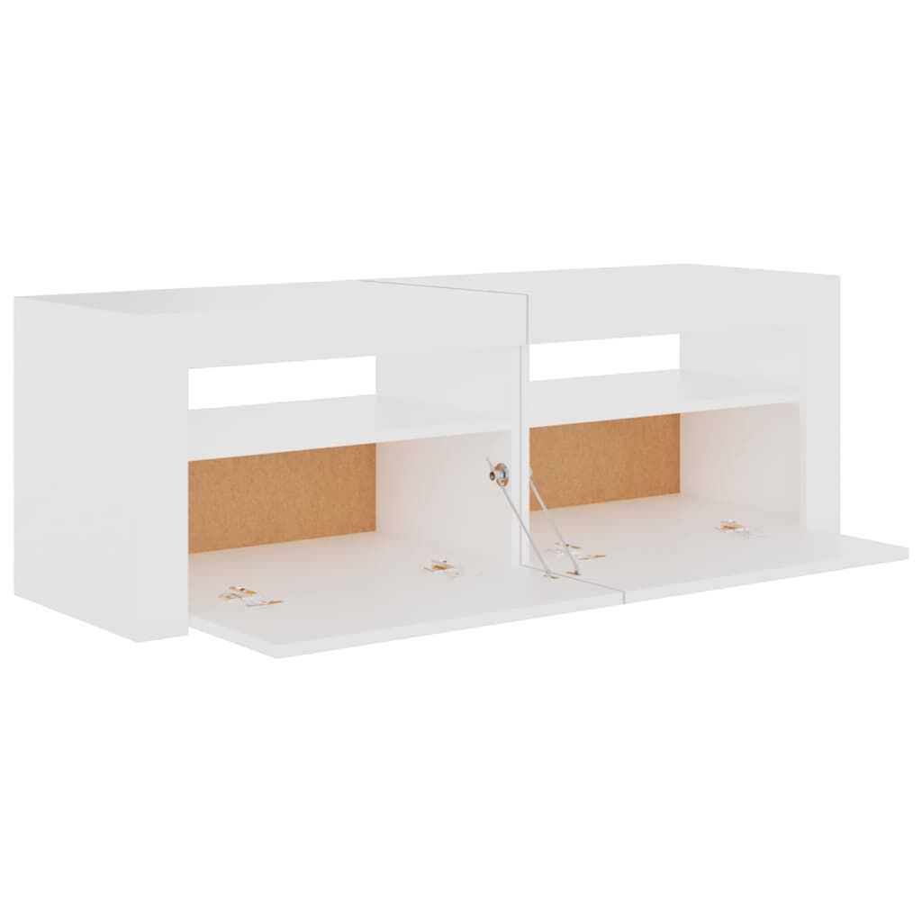 TV-Schrank Weiß 120 x 35 x 40 cm mit LED-Beleuchtung modern schlicht