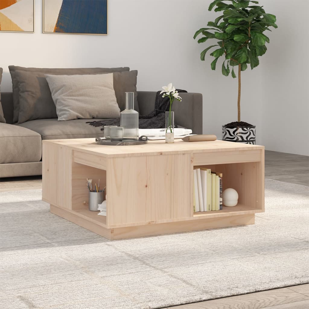 Couchtisch Sofatisch Beistelltisch Tisch Wohnzimmer 80x81x36,5cm Holz Natur