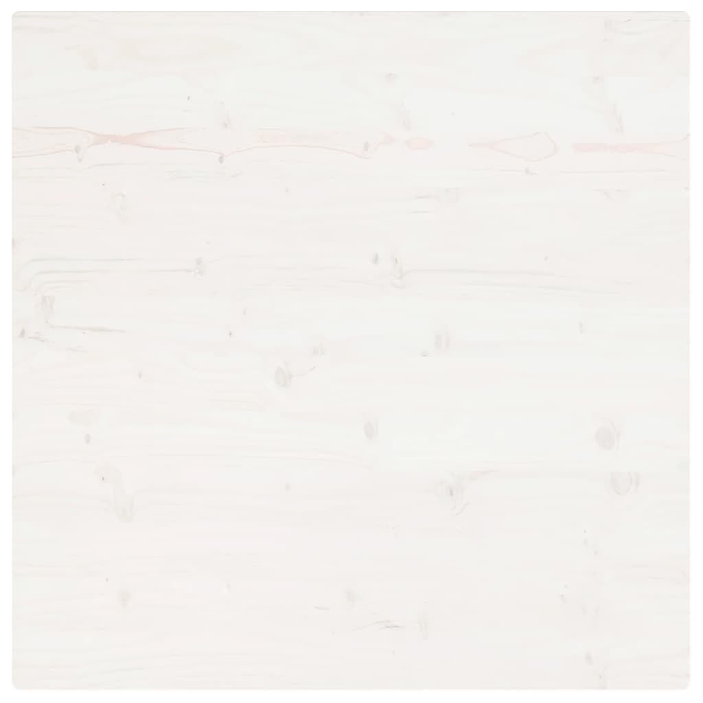 Tischplatte, Weiß, 70 x 70 x 2,5 cm, Kiefer massiv, quadratisch glatt