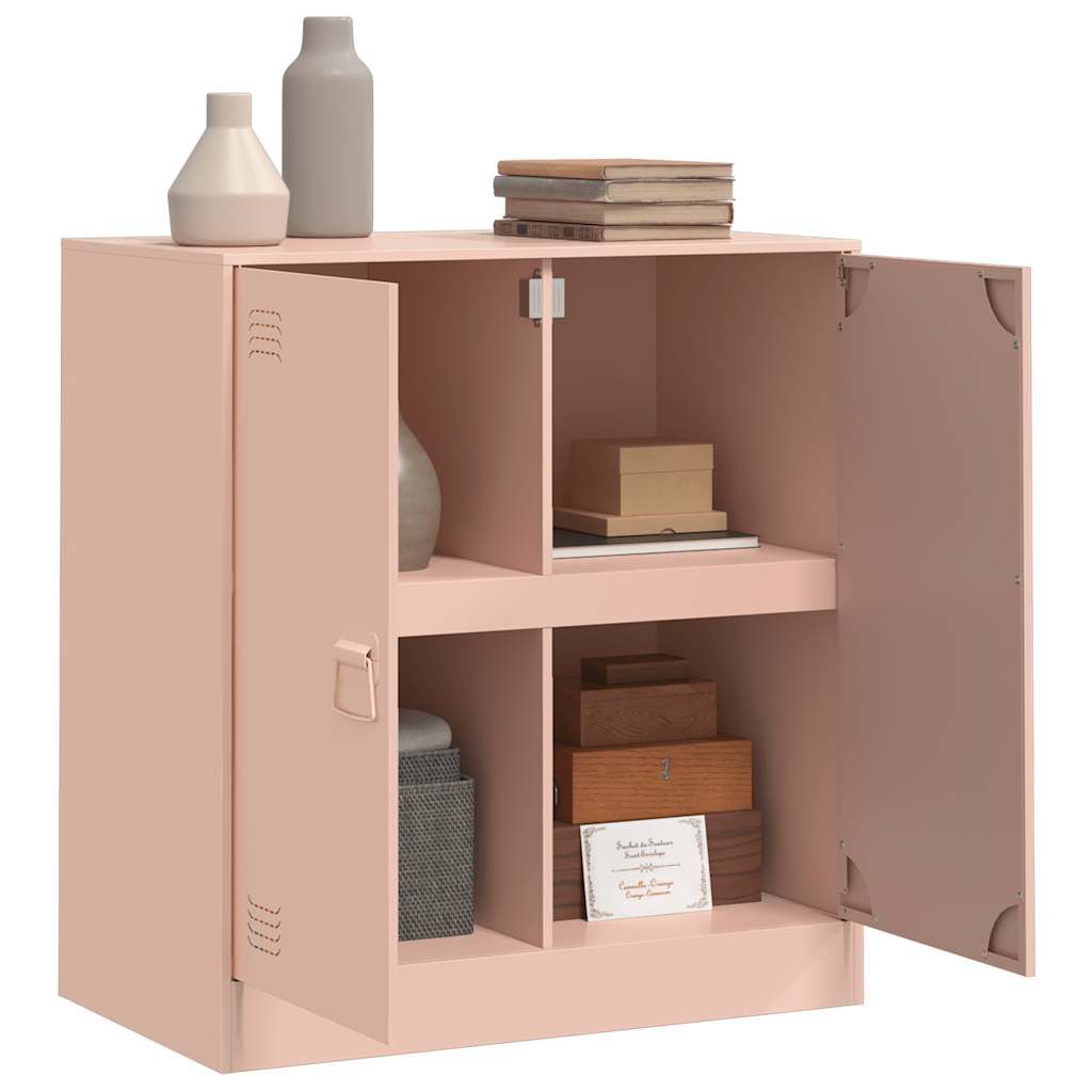 Sideboard aus Stahl in Rosa 67x39x73 cm modernes Möbelstück für Wohnzimmer