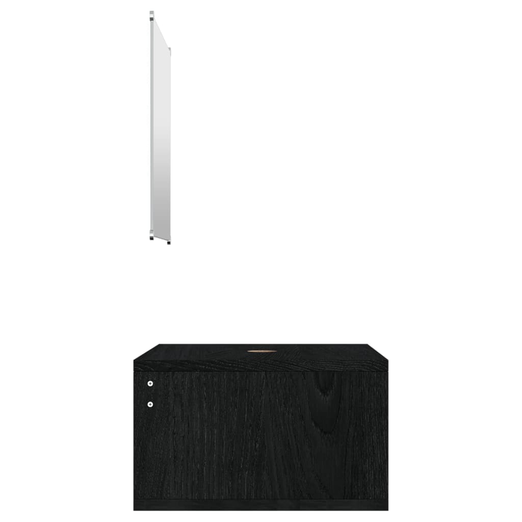 Badmöbel Set 2-teilig schwarz Holzwerkstoff ideal für jedes Badezimmer modern