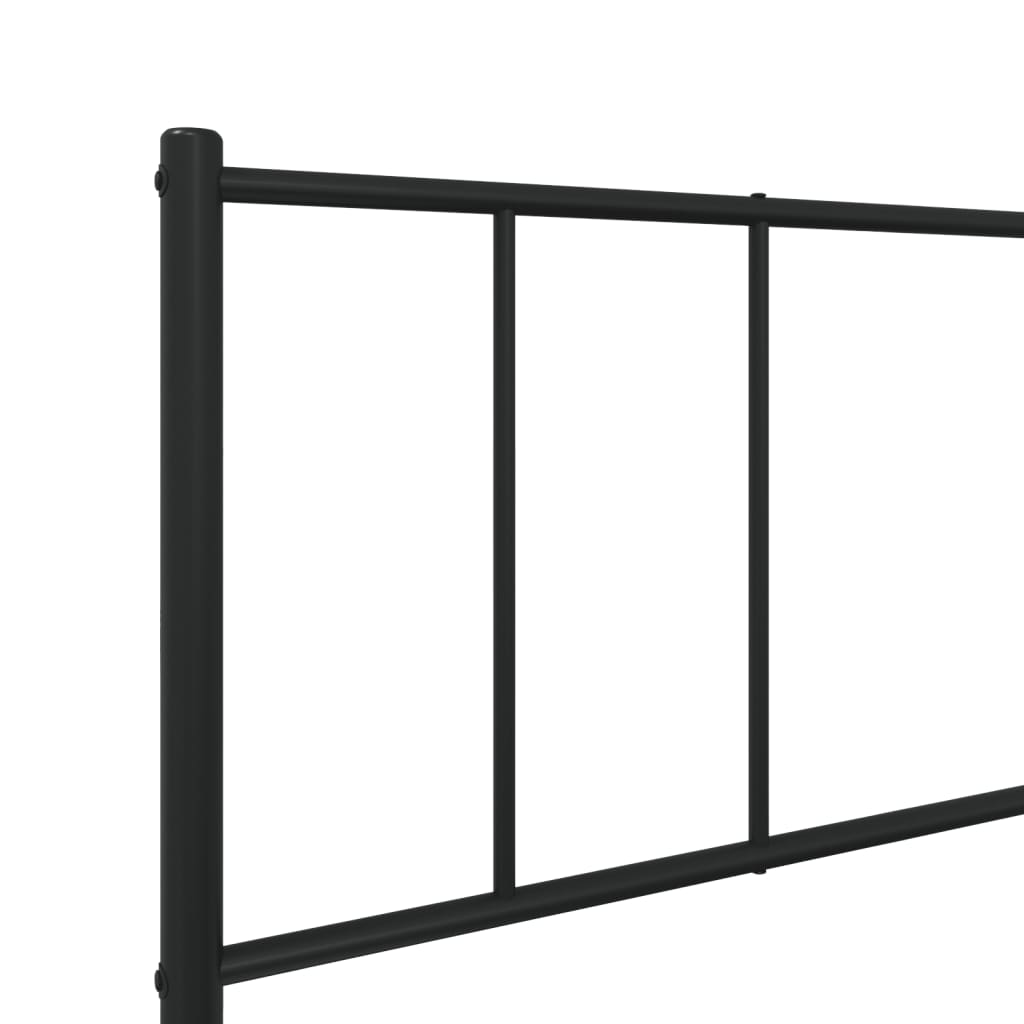 Metallbettgestell mit Kopfteil Einzelbett Bettgestell Schlafzimmermöbel Schwarz 90x200 cm 