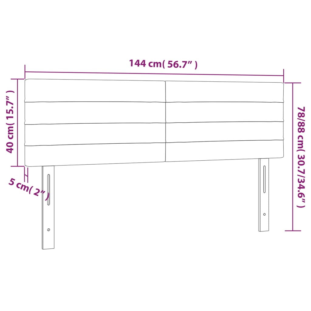 Bett Kopfteile 2er-Set Taupe 72x5x78/88 cm Stoff komfortables Schlafzimmer