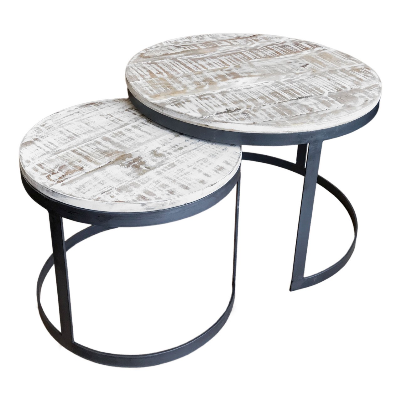 Couchtisch 2er Set Beistelltisch Wohnzimmer-Tisch rund Austin Metall-Gestell altsilber o. schwarz Couchtisch 2er Set Beistelltisch Wohnzimmer-Tisch rund Austin Metall-Gestell altsilber o. schwarz