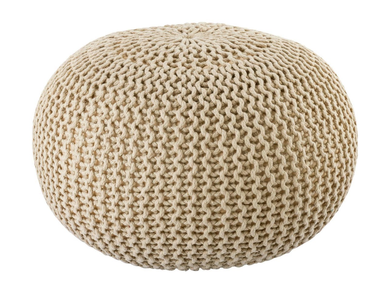 Sitzpouf ø55cm Pouf Strickhocker Strickpouf PREMIUM Innen Terrasse Pool Garten nachhaltig