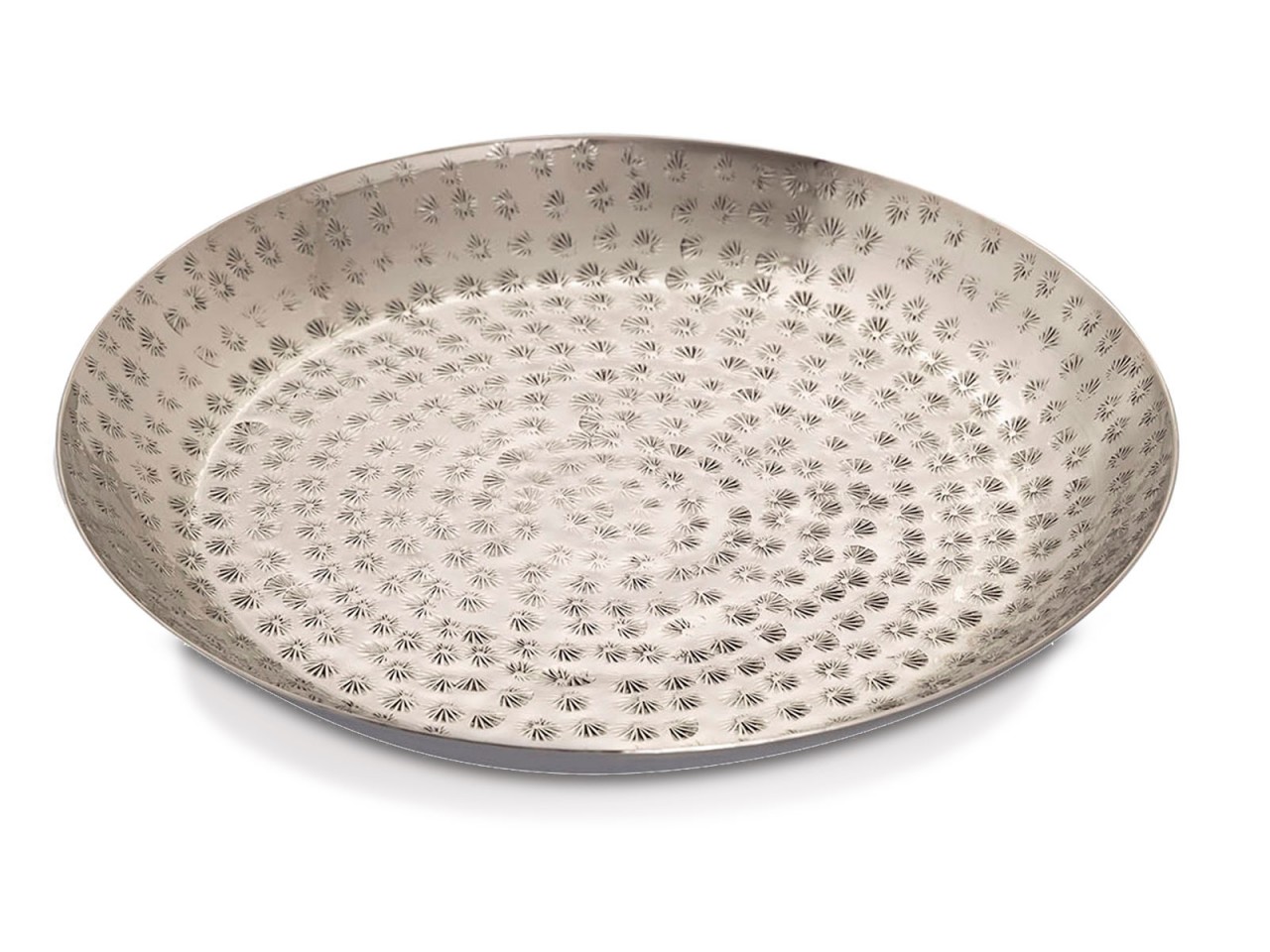 Dekotablett ø 28 cm rund gold o. silber Deko Tablett Serviertablett Metall Kerzentablett