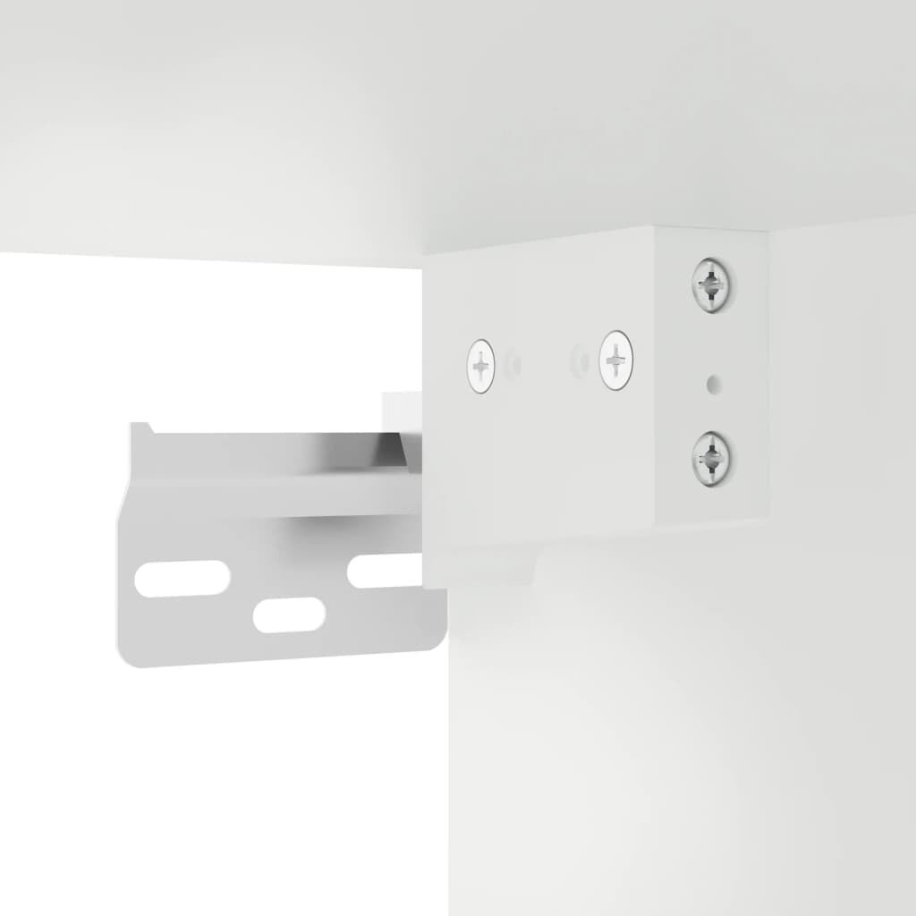 TV Wandschrank Weiß mit LED Leuchten 100x30x40 cm platzsparend und modern