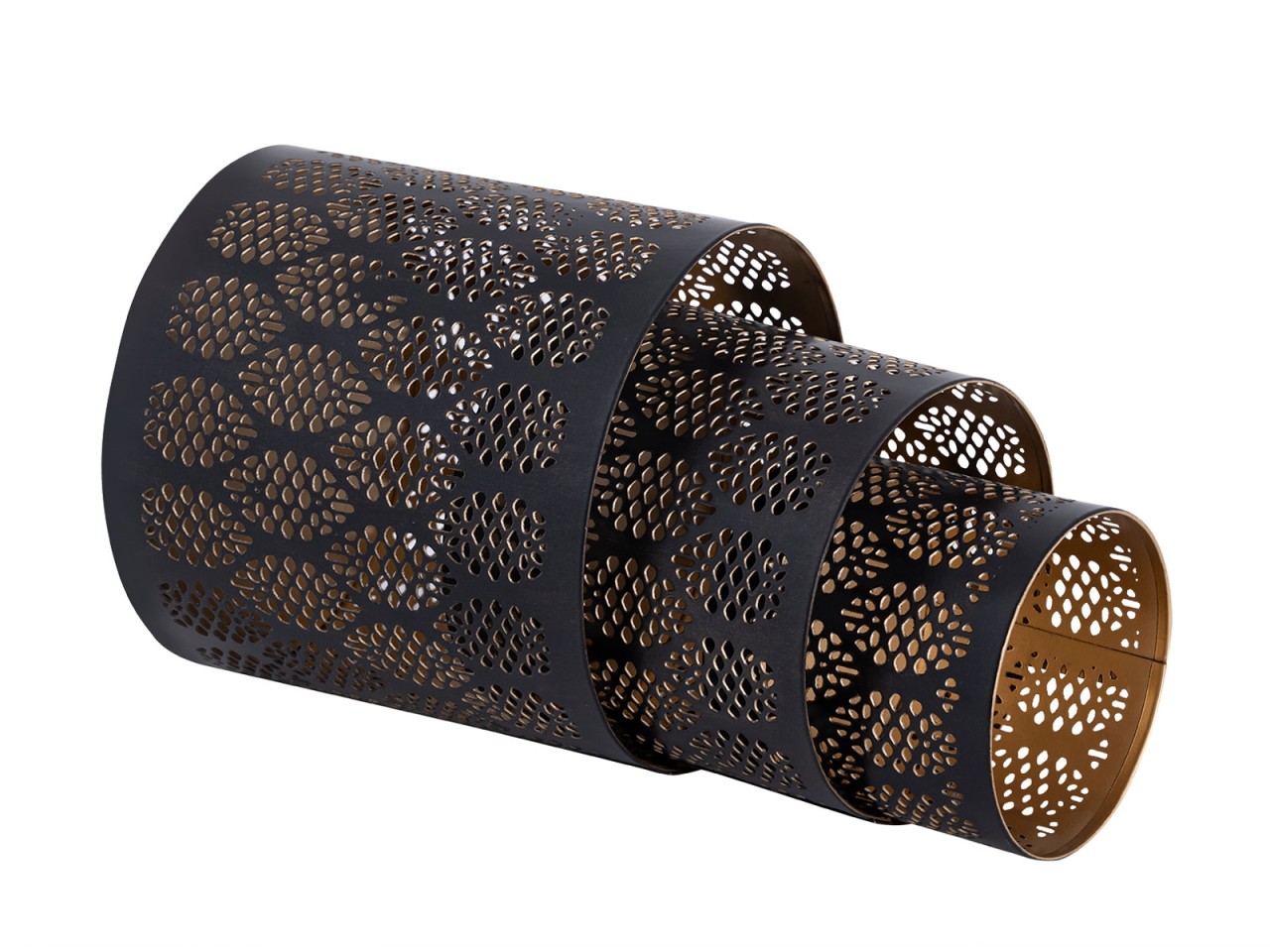 Kerzenständer 3er Set Windlicht Orient Teelichthalter rund schwarz gold Kerzenständer 3er Set Windlicht Orient Teelichthalter rund schwarz gold