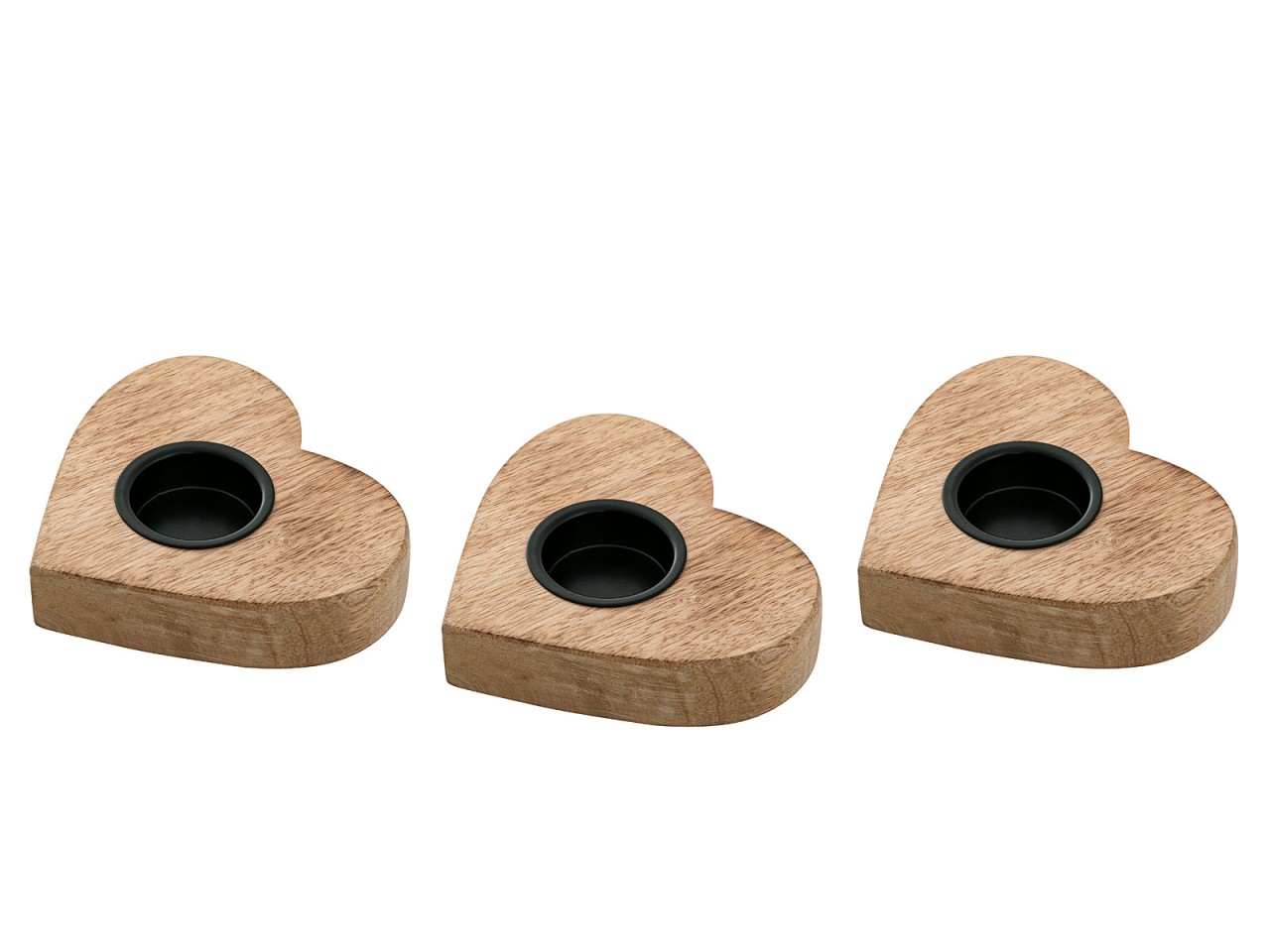 Teelichthalter Masterbox 12x 3er Set Kerzenständer Teelichter 12x11cm Herzilein Mangoholz
