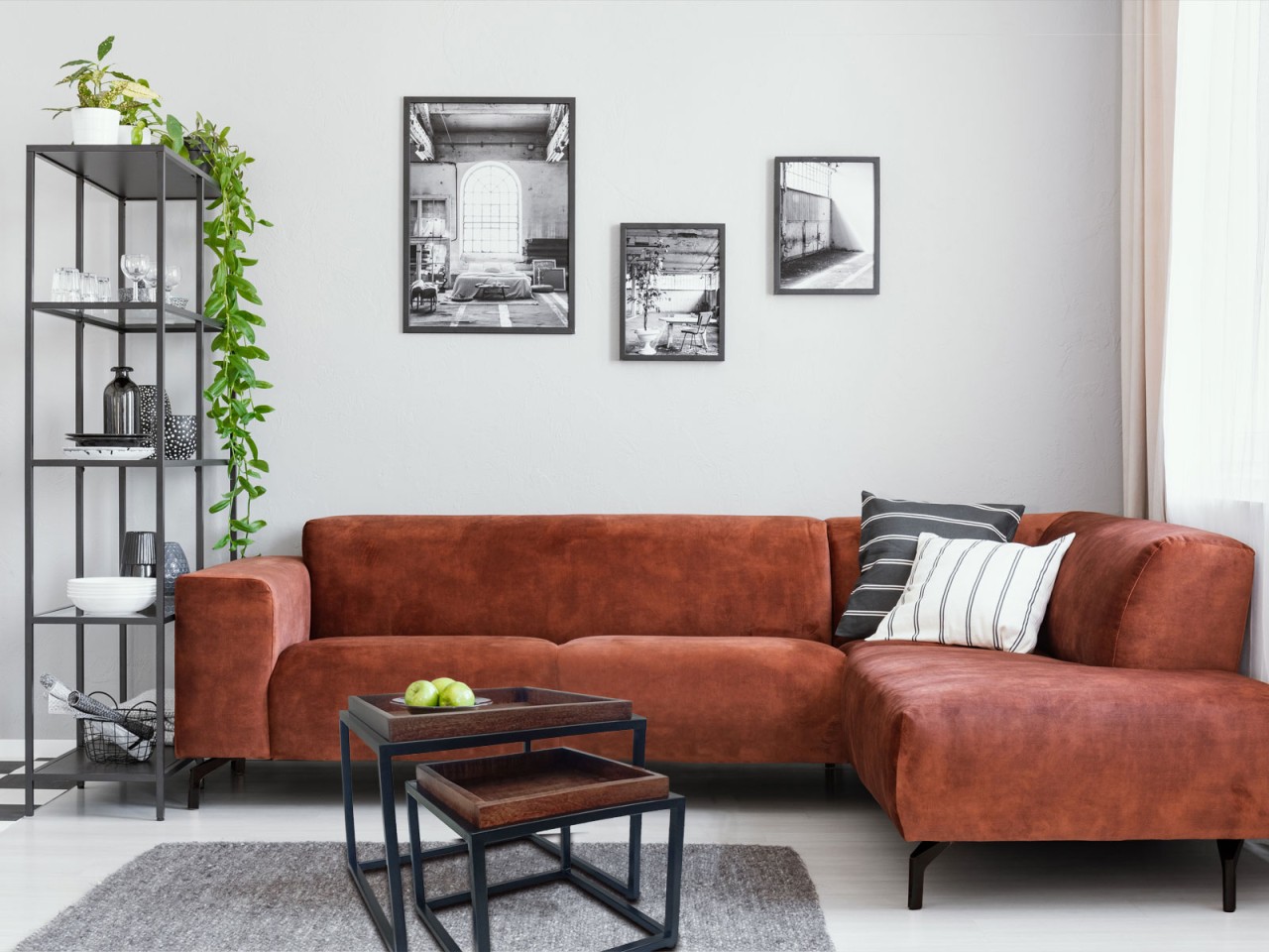 Couchtisch 2er Set quadratisch Satztisch Seattle Metall Gestell