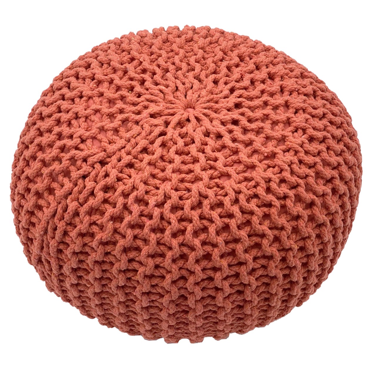 Sitzhocker Pouf SET 2 Stück Ø 55 cm H 37 cm Strickhocker Bodenkissen Grobstrick-Optik nachhaltig Sitzhocker Pouf SET 2 Stück Ø 55 cm H 37 cm Strickhocker Bodenkissen Grobstrick-Optik nachhaltig