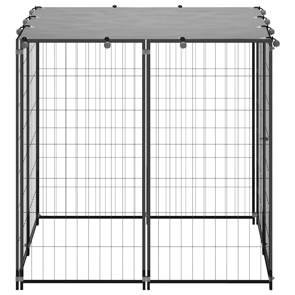 Hundezwinger aus schwarzem Stahl 110 x 110 x 110 cm sicher und stabil