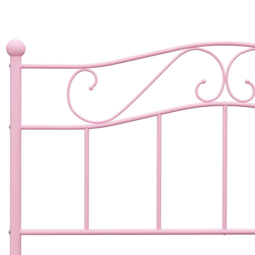 Bettgestell rosa Metall 140x200 cm für modernes Schlafzimmer stilvoll elegant