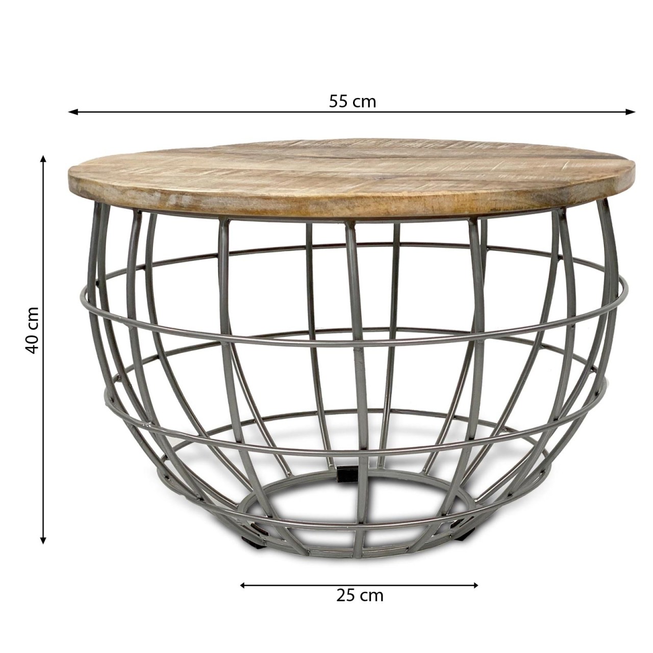 Beistelltisch nachhaltig Couchtisch Wohnzimmer-Tisch rund Lexington ø 55 cm Metall Gestell massiv Beistelltisch nachhaltig Couchtisch Wohnzimmer-Tisch rund Lexington ø 55 cm Metall Gestell massiv