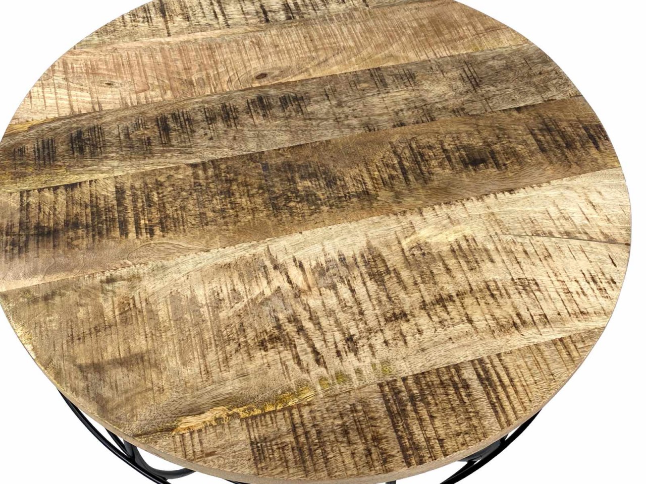 Couchtisch nachhaltig rund ø 75 cm Wohnzimmer-Tisch Massivholz London Metall Gitter Metall Gestell Couchtisch nachhaltig rund ø 75 cm Wohnzimmer-Tisch Massivholz London Metall Gitter Metall Gestell