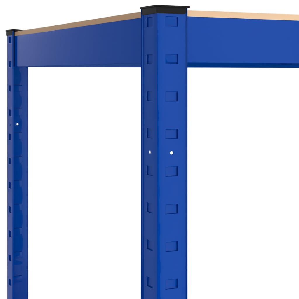 Regalset Regalsystem Blau 2 Stück mit 5 Böden aus Stahl und Holzwerkstoff stabil