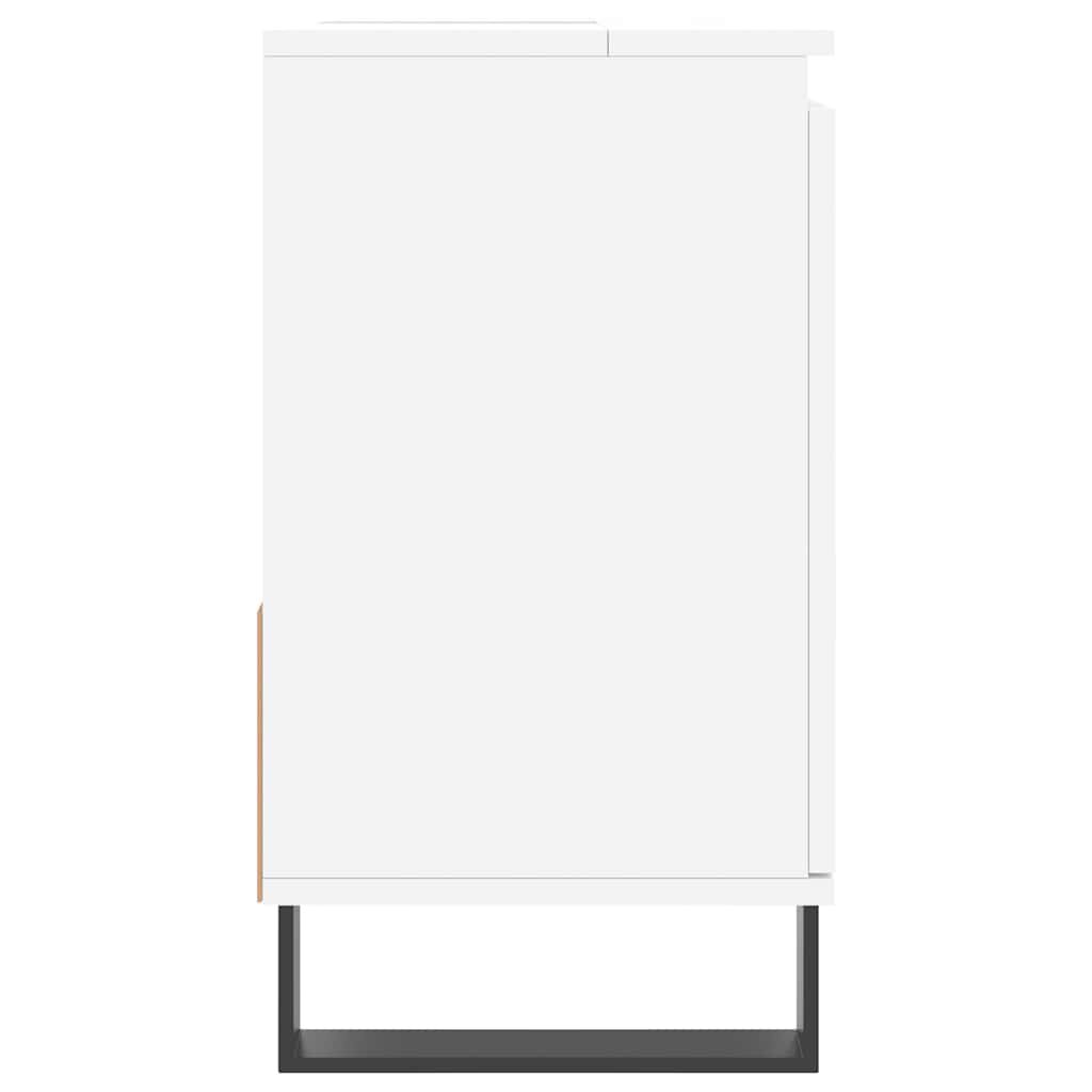 Kompakter Badschrank Weiß 65 x 33 x 60 cm aus Holzwerkstoff modern