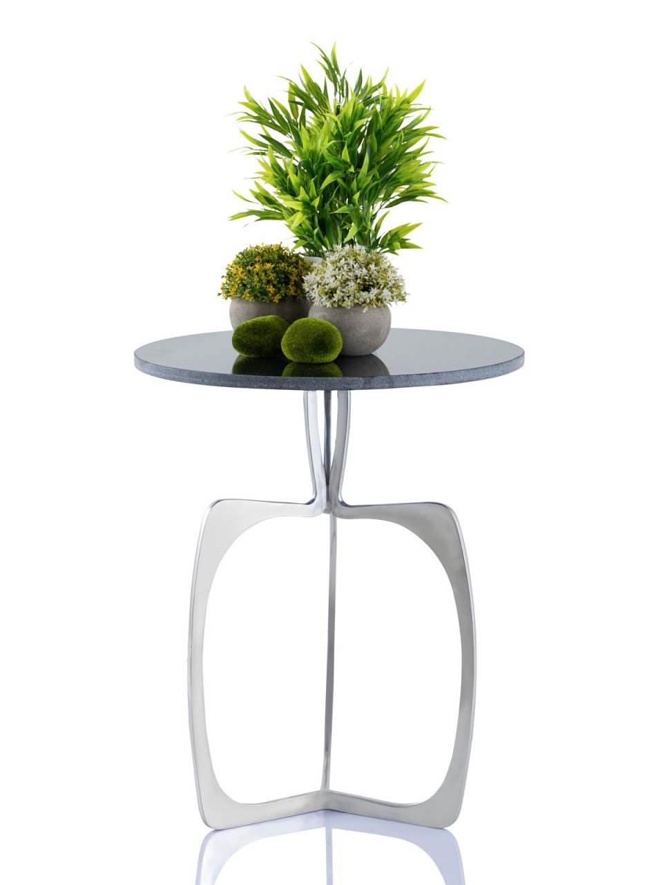 Beistelltisch Metall rund ø 45 x 56 cm Dekotisch Marmor Sohoo Gestell silber oder gold