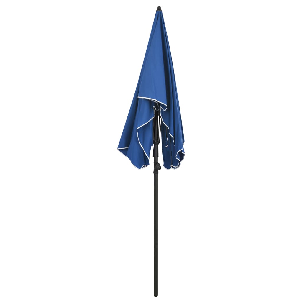 Gartenschirm mit Mast 200x130 cm Azurblau UV-Schutz Wetterfest Robust