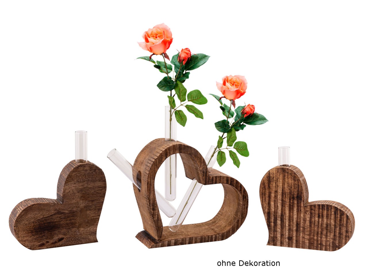Tischdeko Herzen 3-teilig Blumenvase Hochzeitsgeschenk Hochzeitsdeko Mangoholz massiv Tischdeko Herzen 3-teilig Blumenvase Hochzeitsgeschenk Hochzeitsdeko Mangoholz massiv
