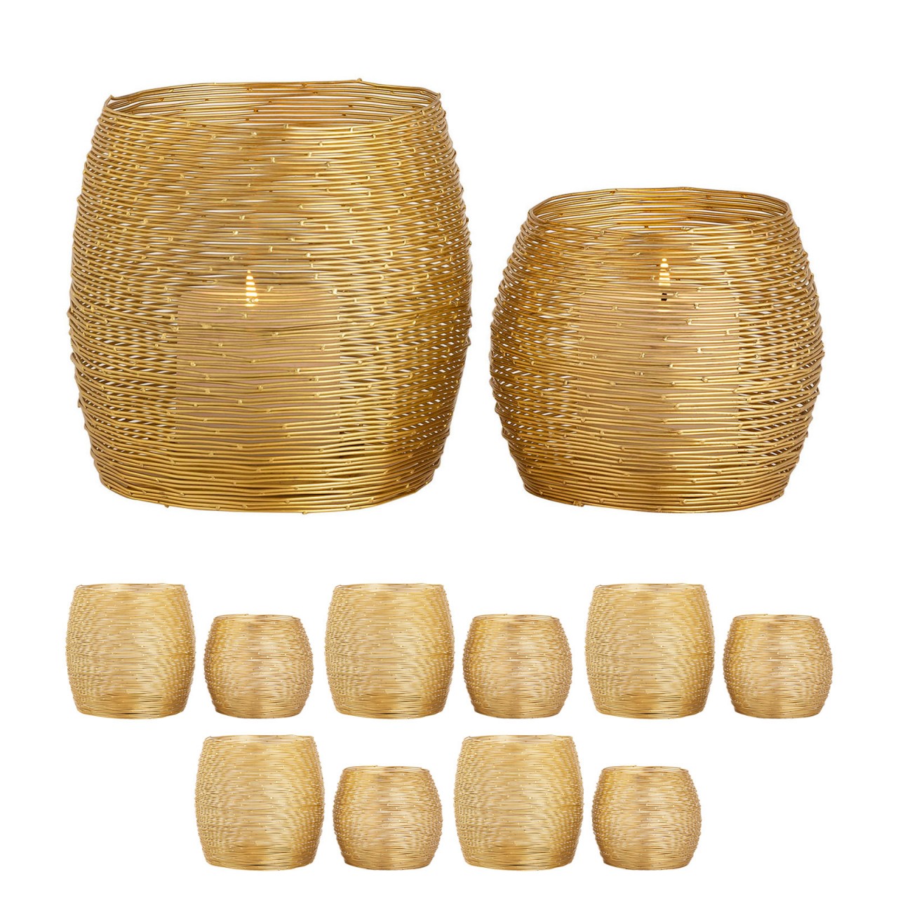 Teelichthalter 12-teilig Set 2 x 6 VE Windlichter Kerzenständer Paris gold o. silber Kerzenhalter Teelichthalter 12-teilig Set 2 x 6 VE Windlichter Kerzenständer Paris gold o. silber Kerzenhalter