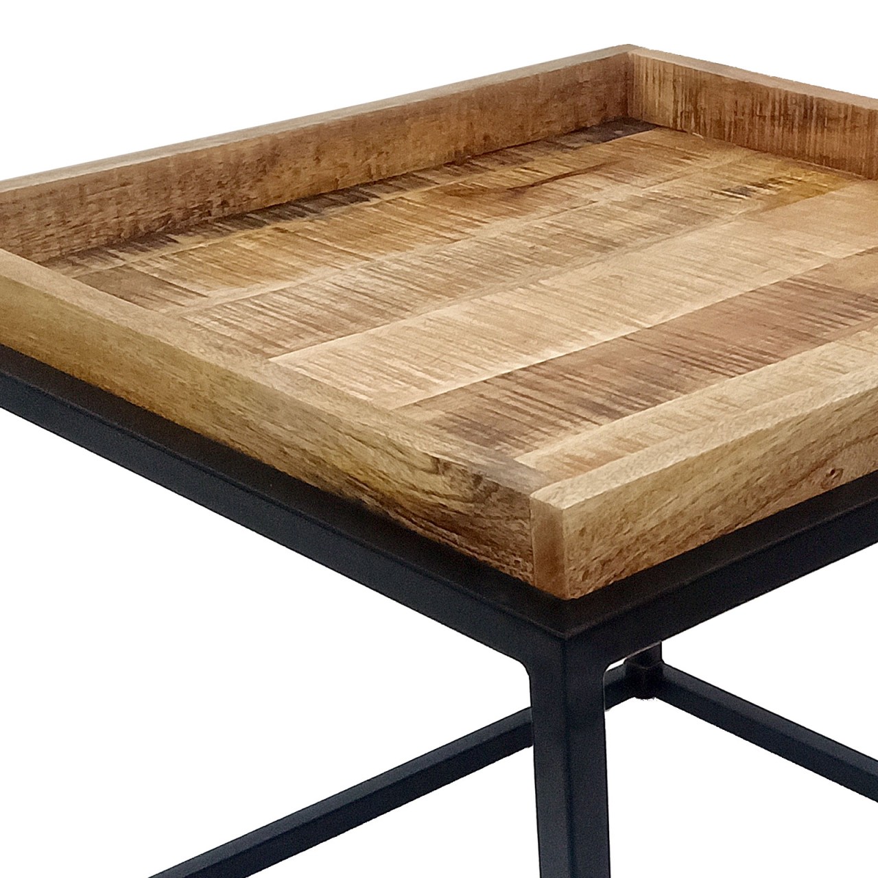 Couchtisch 2er Set quadratisch Satztisch Seattle Metall Gestell