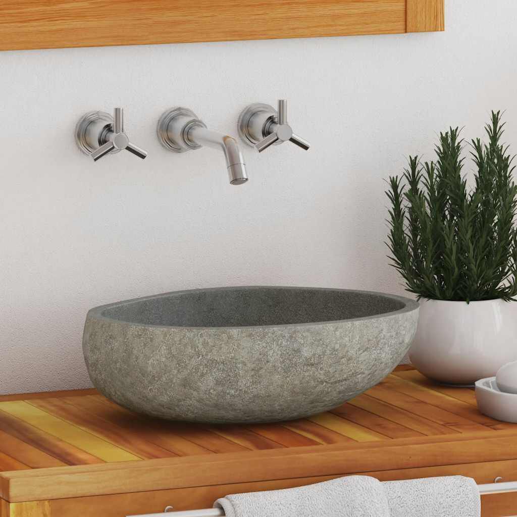 Waschbecken Flussstein Oval (29-38)x(24-31) cm