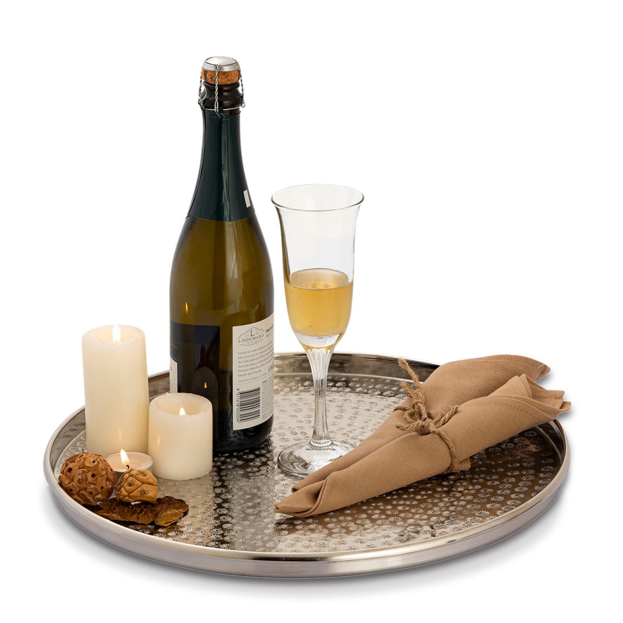 Serviertablett Deko Tablett ø 40 cm rund silber o. gold Metall Kerzentablett Dekotablett Serviertablett Deko Tablett ø 40 cm rund silber o. gold Metall Kerzentablett Dekotablett