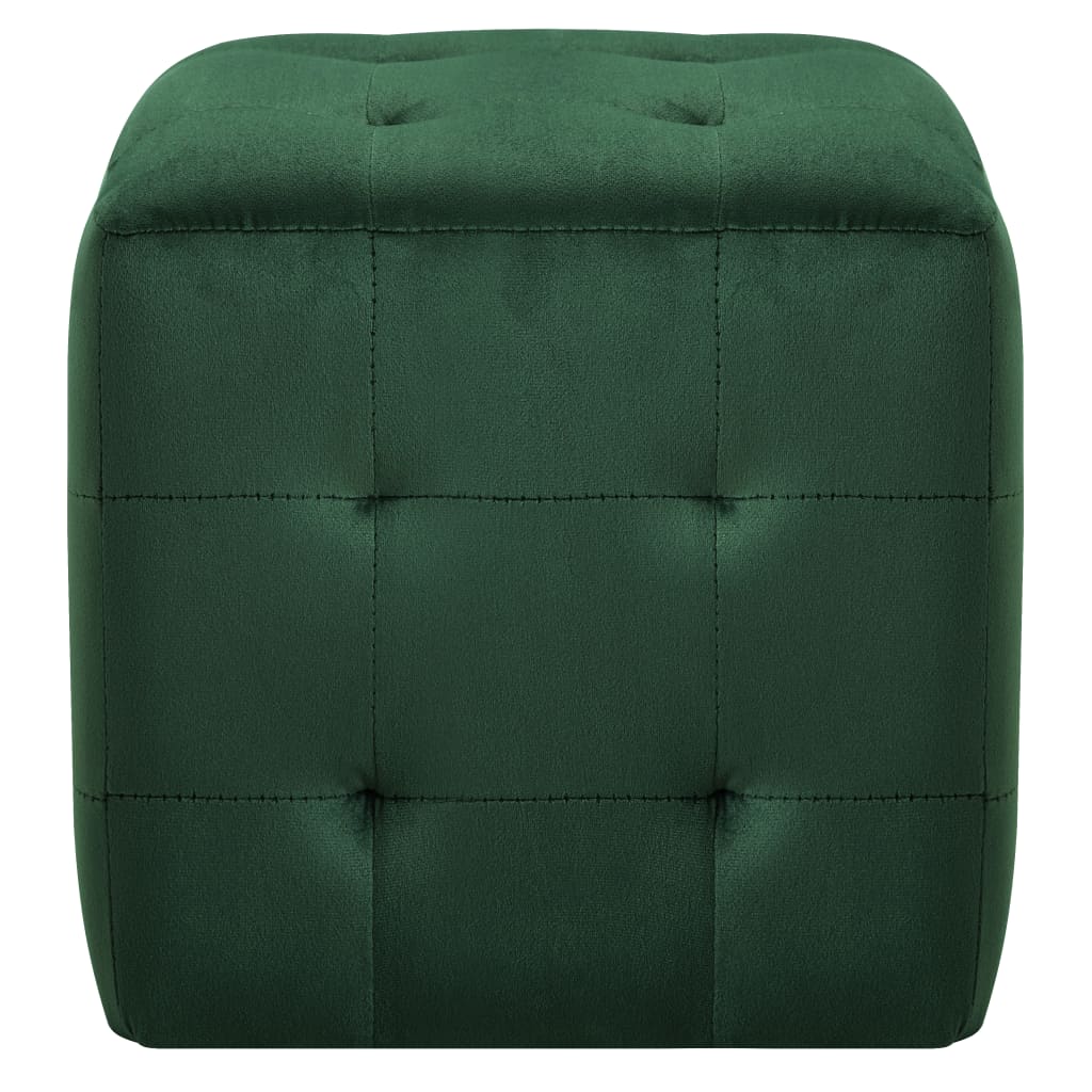 Nachttische 2er Set grün 30x30x30 cm Samtstoff Schlafzimmer elegant modern