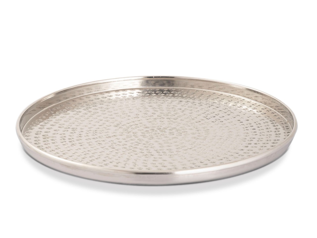 Serviertablett Deko Tablett ø 40 cm rund silber o. gold Metall Kerzentablett Dekotablett