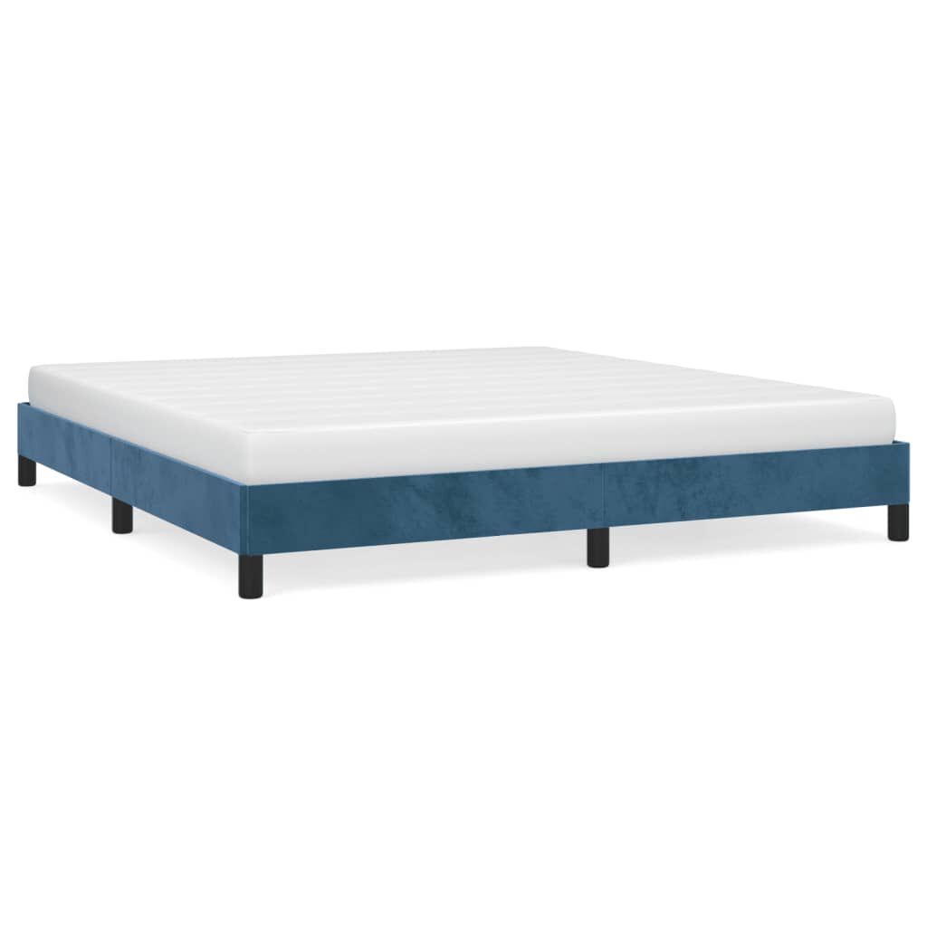 Bettgestell Dunkelblau 180x200 cm aus Samt ohne Matratze elegant gepolstert