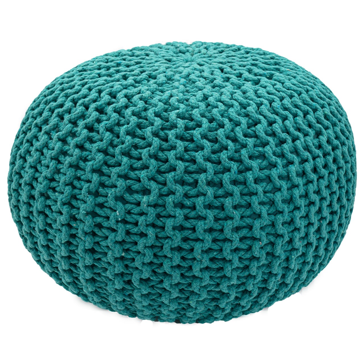 Pouf Ø 55 H 37 H 37 Strickhocker Sitzpouf Bodenkissen nachhaltig