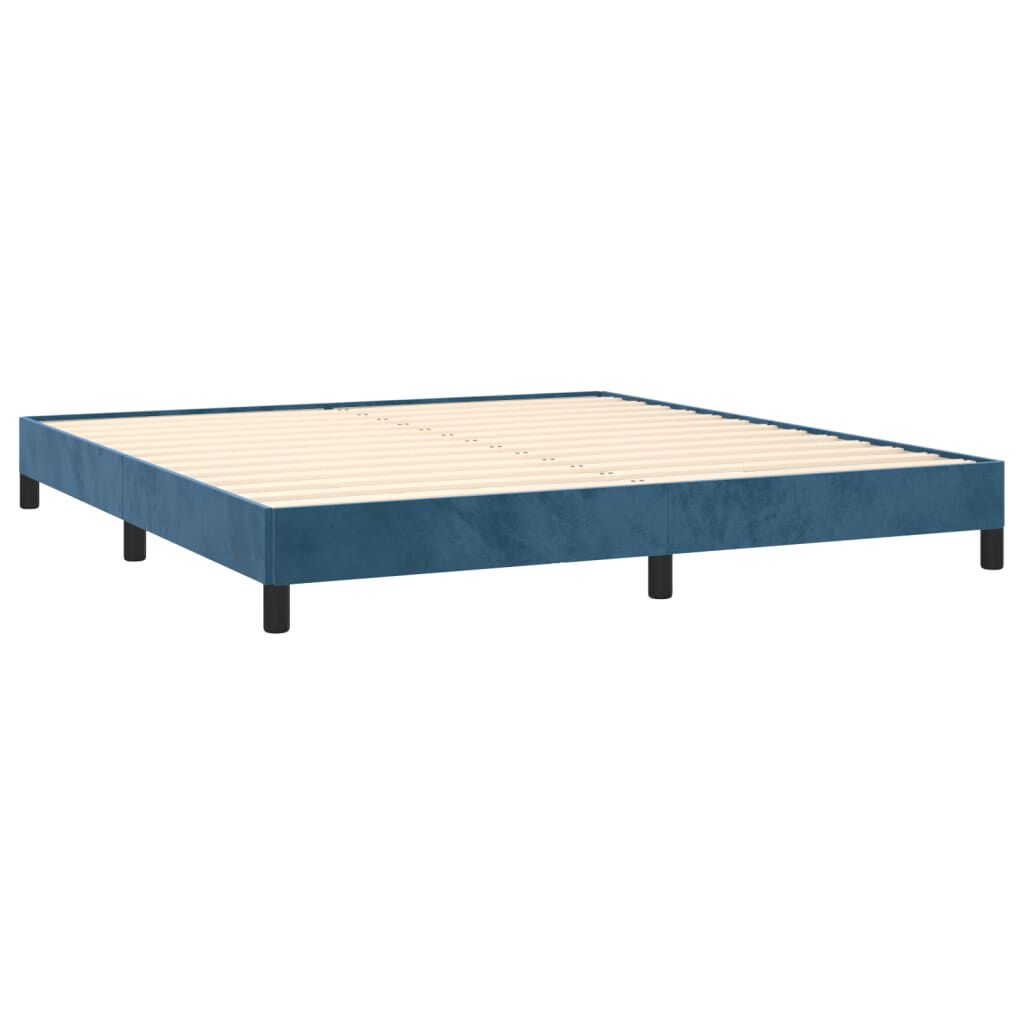 Bettgestell Dunkelblau 180x200 cm aus Samt ohne Matratze elegant gepolstert