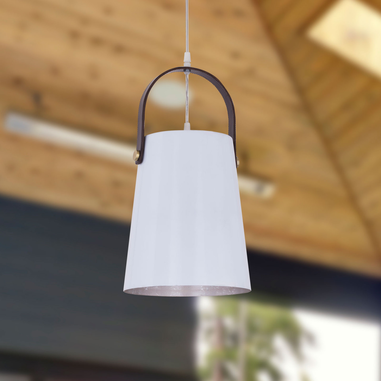 Pendelleuchte Metall mit Lederbügel Hängelampe Hängeleuchte Esstisch-Deckenleuchte Vintage Stil Pendelleuchte Metall mit Lederbügel Hängelampe Hängeleuchte Esstisch-Deckenleuchte Vintage Stil