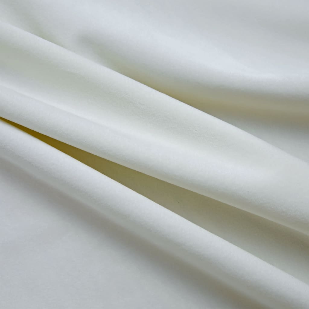 Verdunkelungsvorhang mit Metallringen Samt Creme 290 x 245 cm lichtdichter Vorhang Gardine