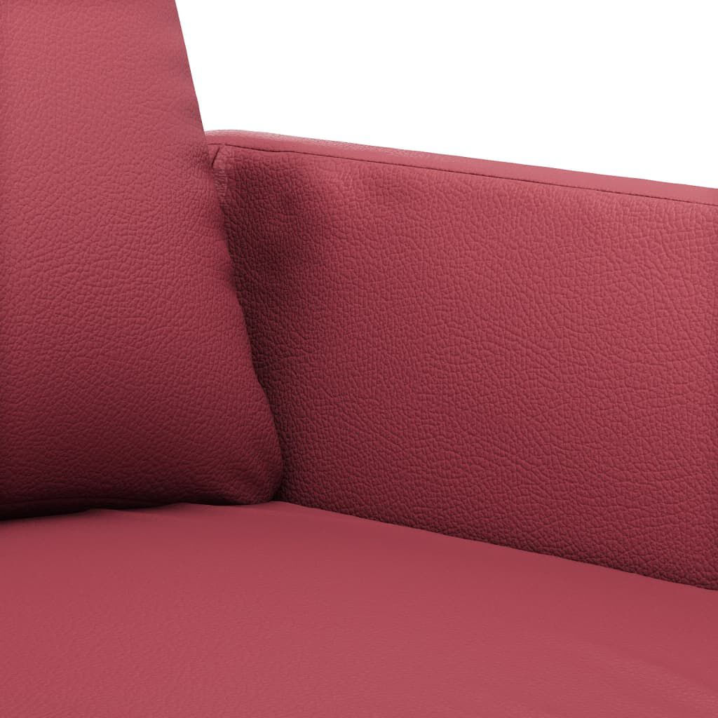 Weinrotes Sofa Couch für zwei Personen 120 cm Kunstleder modern Design Weinrotes Sofa Couch für zwei Personen 120 cm Kunstleder modern Design