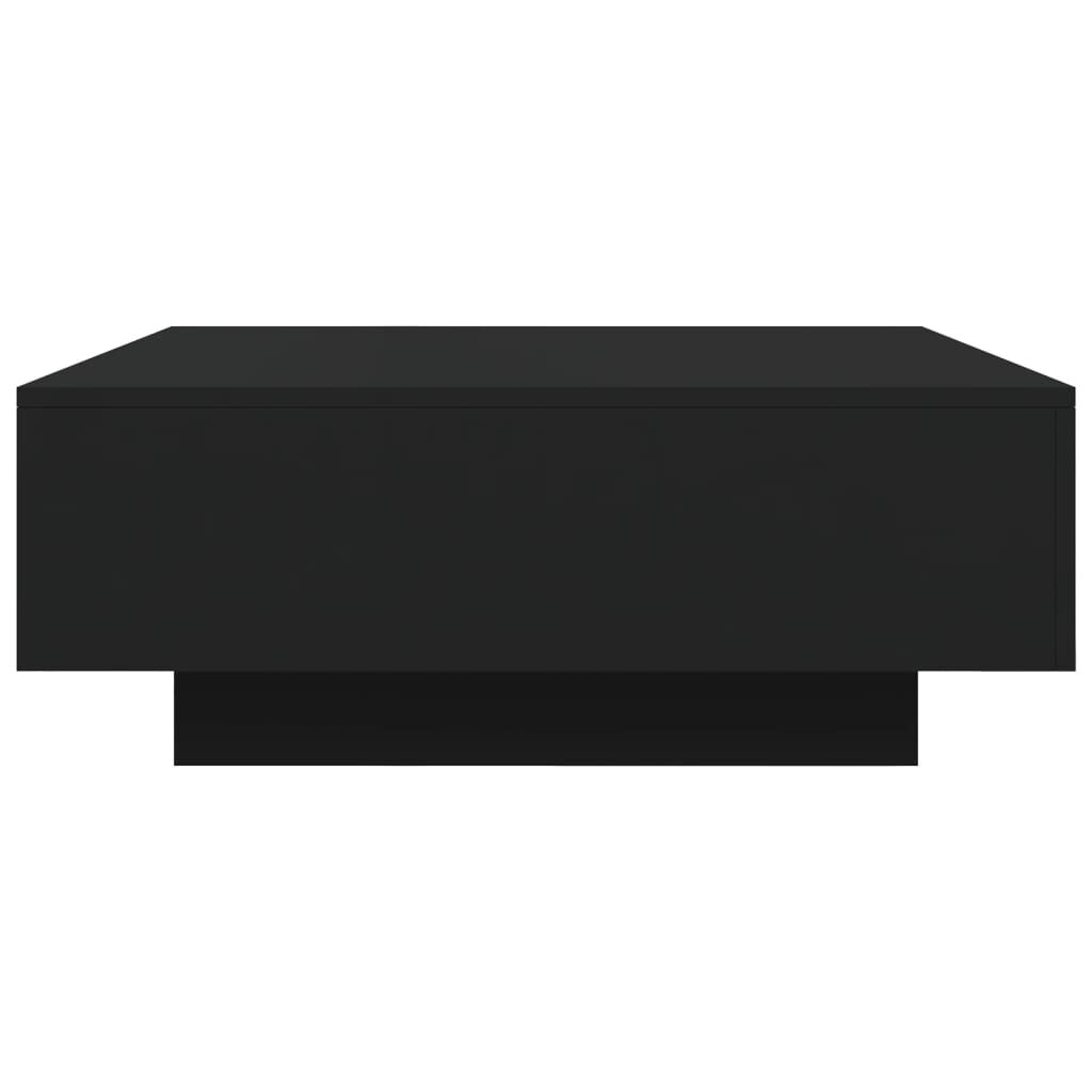 Moderner Couchtisch in Schwarz 80x80x31 cm quadratisch schlicht und praktisch