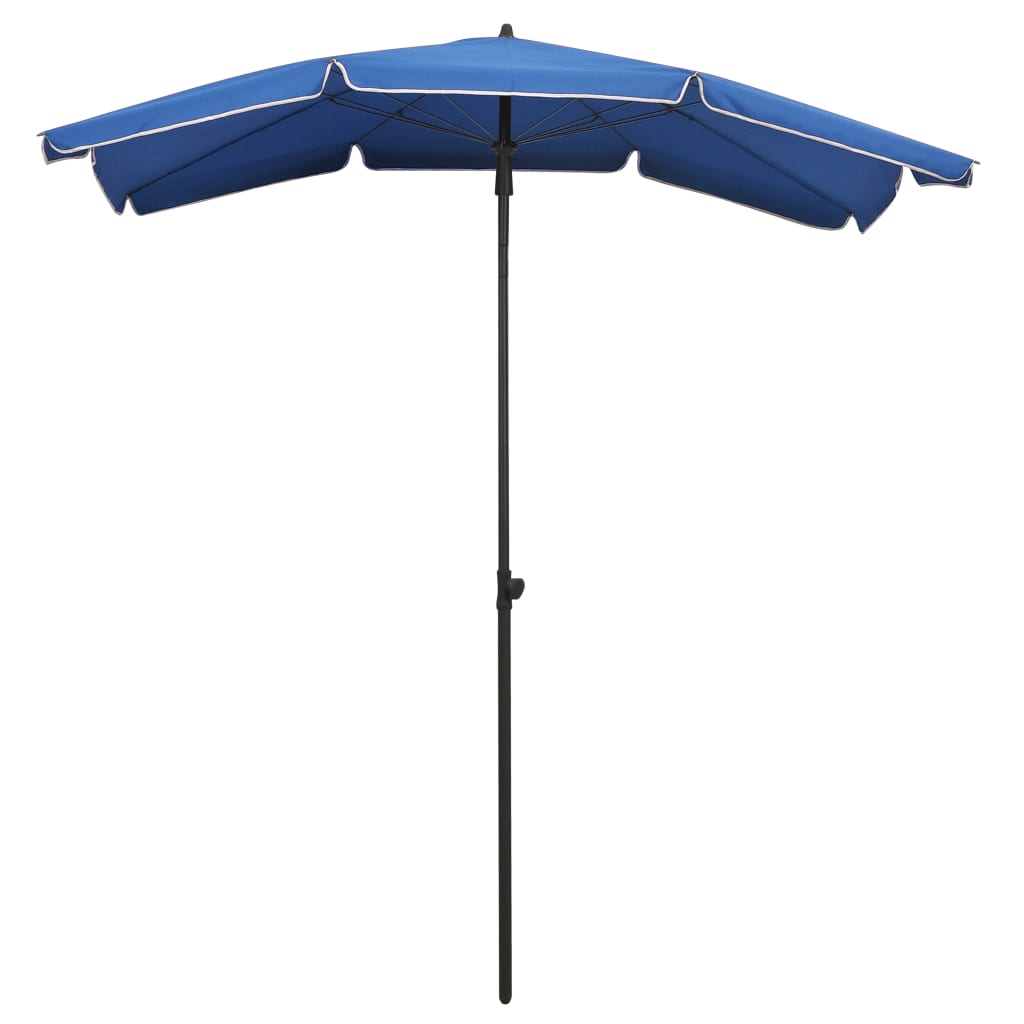Gartenschirm mit Mast 200x130 cm Azurblau UV-Schutz Wetterfest Robust