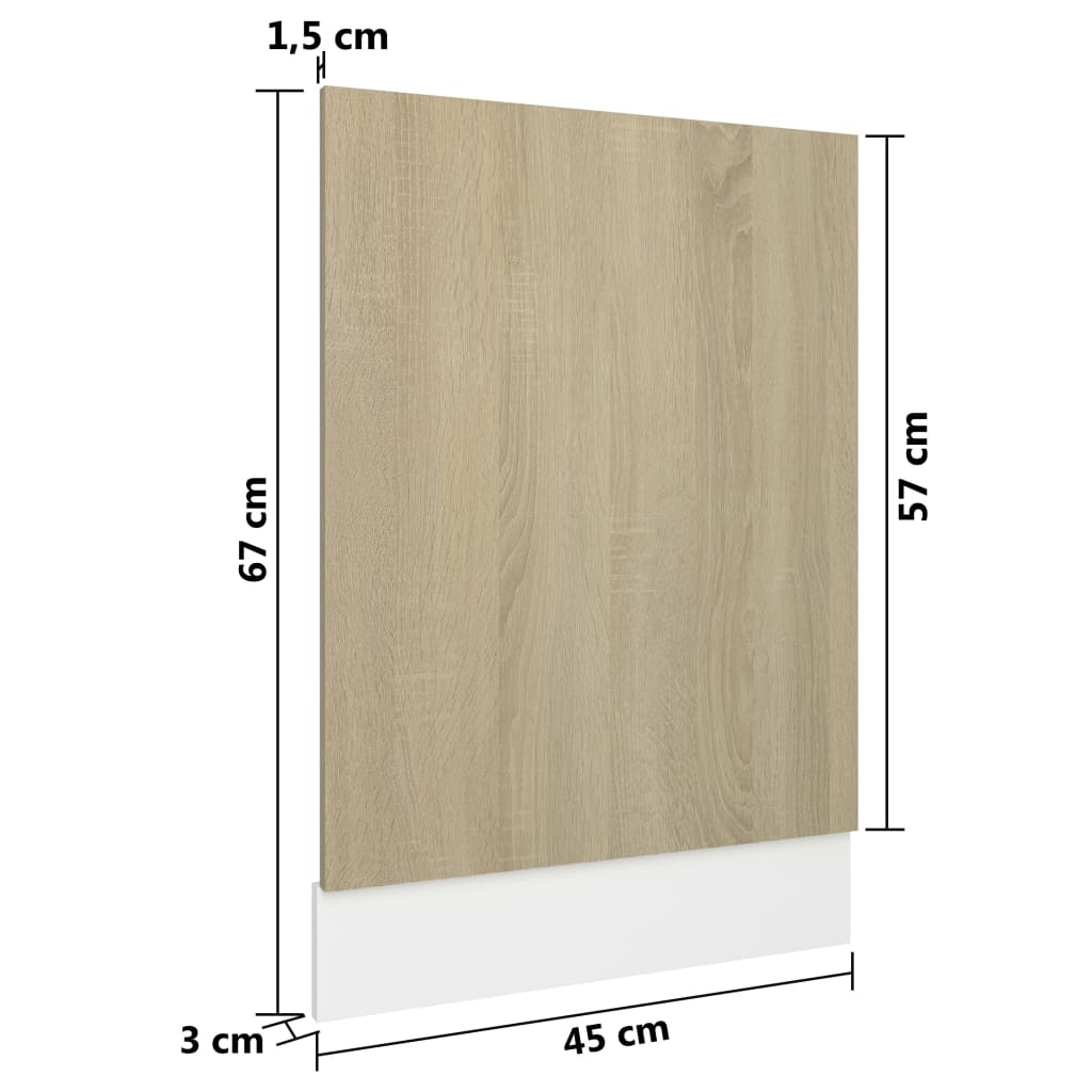 Spülmaschinenblende Verkleidung Küchenblende Geschirrspüler Frontplatte Sonoma-Eiche 45x3x67 cm 